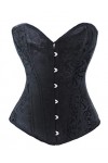 Bslingerie® Sexy Classique Floral Brocade Overbust Corset Lingerie S - EU 34-36, Vert Clair 
