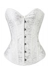 Bslingerie® Sexy Classique Floral Brocade Overbust Corset Lingerie S - EU 34-36, Vert Clair 