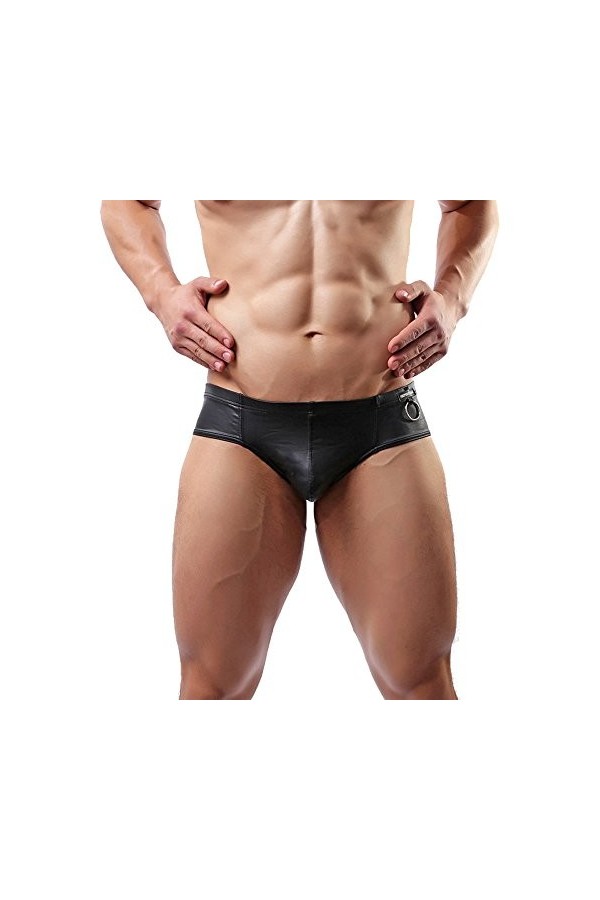 YFD +Homme Slip String Lingerie Noir Cutout Slips Briefs Boxer Shorts sous-vêtements L, 3-Stück Slips 2 