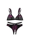 sous-vêtements Sexy pour Femmes, Ensemble de Lingerie Sexy en Dentelle brodée