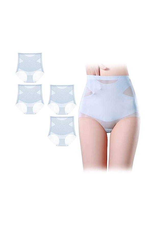ARTEBU Microfiber Brief Panties for Women, Pelvis Magnet Compression Ice Silk Shaper, Ultra Thin Belly Hip Briefs for Sportin