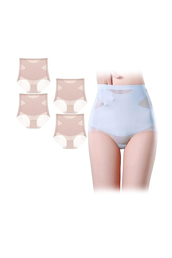 ARTEBU Microfiber Brief Panties for Women, Pelvis Magnet Compression Ice Silk Shaper, Ultra Thin Belly Hip Briefs for Sportin