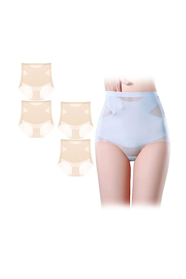 ARTEBU Microfiber Brief Panties for Women, Pelvis Magnet Compression Ice Silk Shaper, Ultra Thin Belly Hip Briefs for Sportin