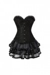 Grebrafan Corset Taille Bustier et Jupe Tulle Punk Rock EUR 36-38 L, Noir 