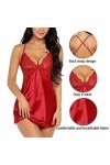 TsoLay Pyjama Sexy Pyjamas Féminin Lingerie en Denterie en Satin Pyjamas Pyjamas Somnifères Babydoll Pyjamas Exotiques Vêteme