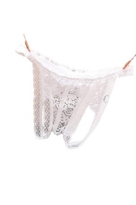 EMIWAY Culottes Femmes Dentelle Culotte sous - Vêtements Femmes Taille Basse String Mignon Via Maille sous - Vêtements-White,