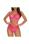 Lingerie Erothique Sexy Lingerie en Dentelle Sexy Ensemble Deux Pièces Pyjama Taille Plus,Noir,XL