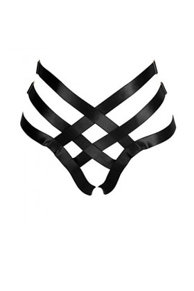 BBOHSS Harnais de corps pour femme - Porte-jarretelles - Ceinture punk gothique - Accessoire de danse, Noir , taille unique