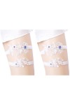 Abaodam 4 Pièces Jarretière De Cuisse Élastique Jarretière Fleur Extensible Jarretière De Bal Extensible Jarretière De Jambe 