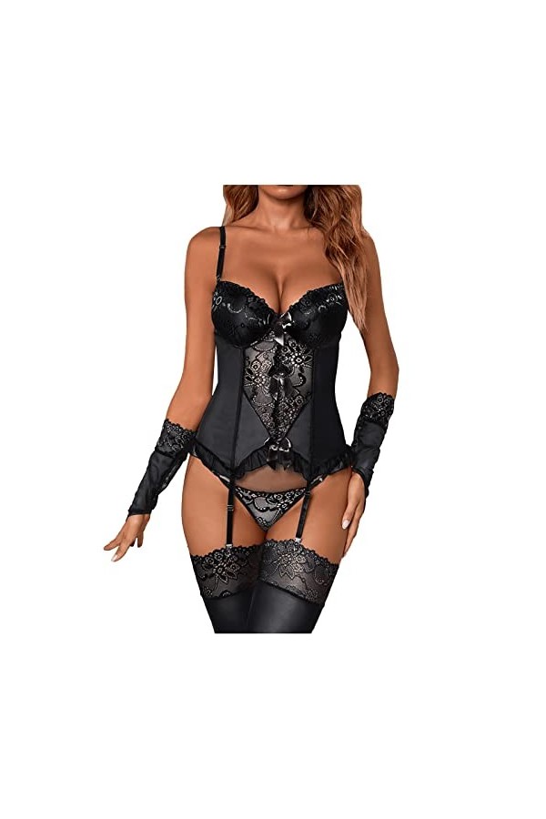 Fulidngzg Body sexy pour femme - Lingerie érotique - Lingerie sexy - Body élégant pour le sexe - Lingerie sexy - Nuisette en 