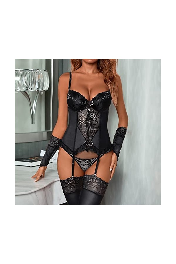 Fulidngzg Body sexy pour femme - Lingerie érotique - Lingerie sexy - Body élégant pour le sexe - Lingerie sexy - Nuisette en 