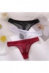 MULANY Femme Slips Sexy g-String String en Dentelle Femme Culotte Basse samis féminine en Maille Perspective Briefs Lingerie 