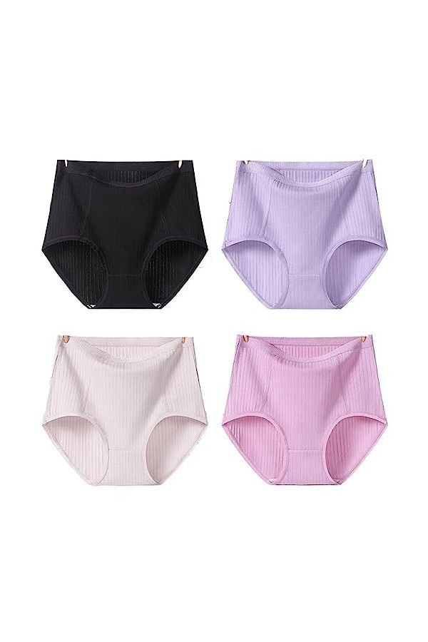 Sous-vêtement court for femme Culotte extensible en coton confortable Culotte extensible Sous-vêtement taille moyenne Culotte