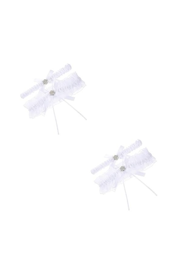 Abaodam 4 Pièces Jarretière De Mariée Jarretière en Dentelle Femme Mariée Dentelle Jarretière Accessoire De Costume De Mariée