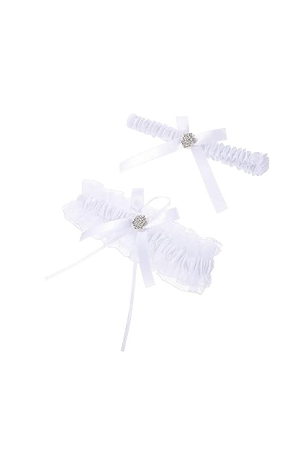 Abaodam 4 Pièces Jarretière De Mariée Jarretière en Dentelle Femme Mariée Dentelle Jarretière Accessoire De Costume De Mariée