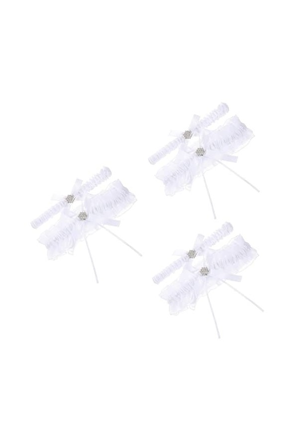 Abaodam 4 Pièces Jarretière De Mariée Jarretière en Dentelle Femme Mariée Dentelle Jarretière Accessoire De Costume De Mariée