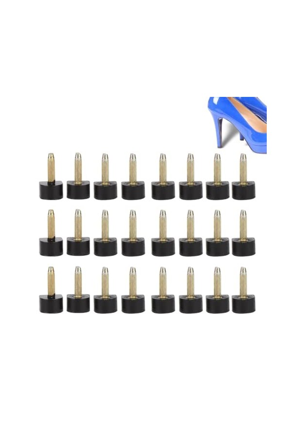 24Pcs Réparation de Chaussures à Talons Hauts Talons de Remplacement Aiguilles Conseils Ascenseurs Chaussures Antidérapantes 