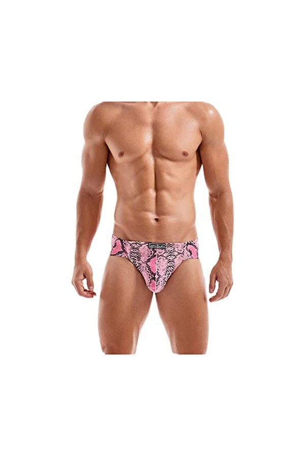 Faringoto Sous-vêtements sexy taille basse pour homme Imprimé léopard, R+g+p, Small