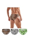 Faringoto Sous-vêtements sexy taille basse pour homme Imprimé léopard, R+g+p, Small