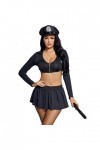 ranrann Déguisement Policière Femme Adulte Sexy Costume Tenue Erotique Mini Robe Courte Sexy Cosplay Halloween Carnaval Party