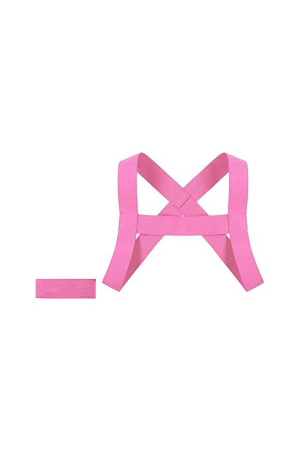 Mengsiy Ceinture de sécurité for Hommes Double Sangle élastique Poitrine Muscle Ceinture de sécurité Joint torique en métal F