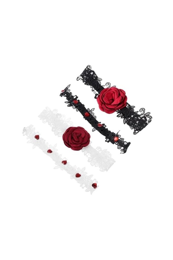 Jarretières de Mariage en Dentelle for Femmes, Ensemble danneaux de Jambe, Anneaux de Cuisse, Accessoires de Costume for Dam