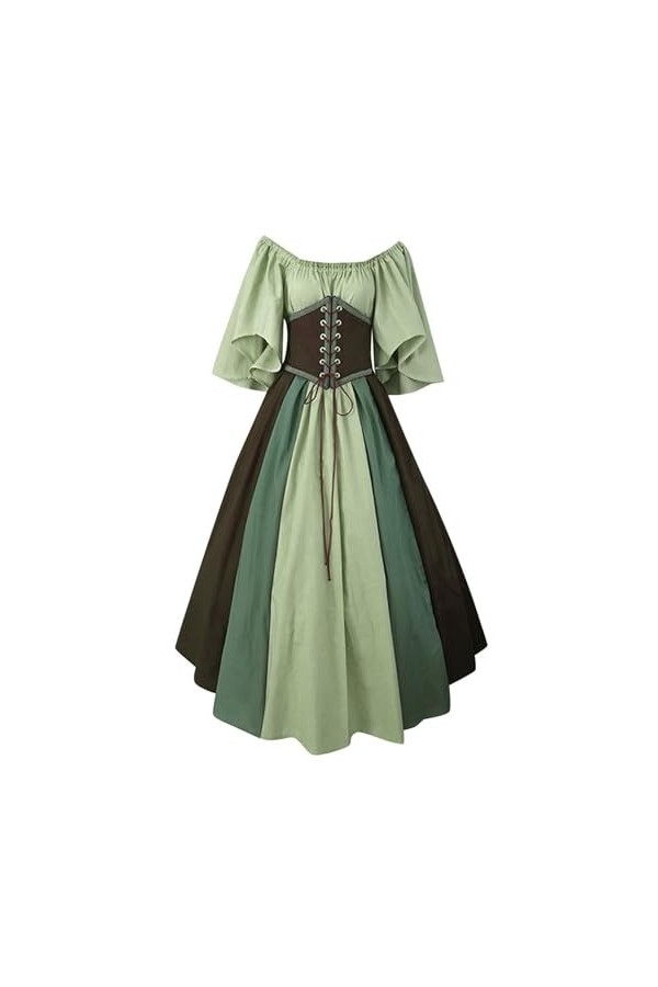 KBOPLEMQ Vêtements médiévaux pour femme - Robe gothique rétro - Robe de fête dHalloween - Costume de carnaval - Robe de prin