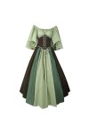 KBOPLEMQ Vêtements médiévaux pour femme - Robe gothique rétro - Robe de fête dHalloween - Costume de carnaval - Robe de prin