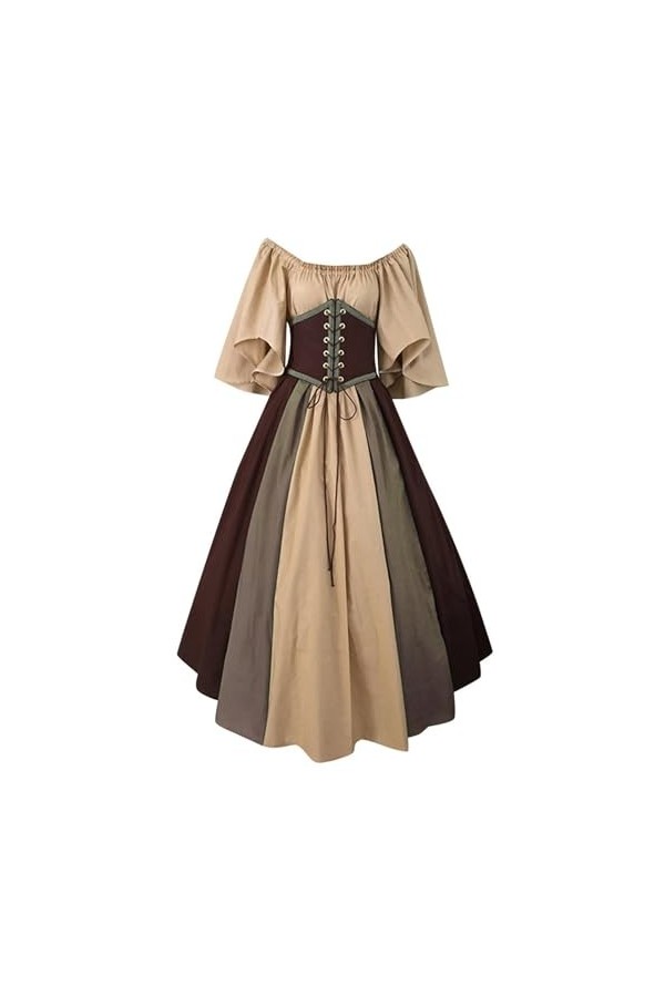 KBOPLEMQ Vêtements médiévaux pour femme - Robe gothique rétro - Robe de fête dHalloween - Costume de carnaval - Robe de prin