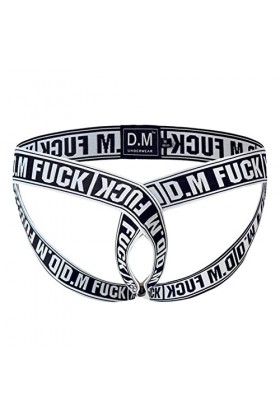 YOPADO Jockstrap Strings Sexy pour Hommes, Lettre Creuse Imprimée Thong sous-vêtements O-Ring Taille Basse Serré Lanière élas