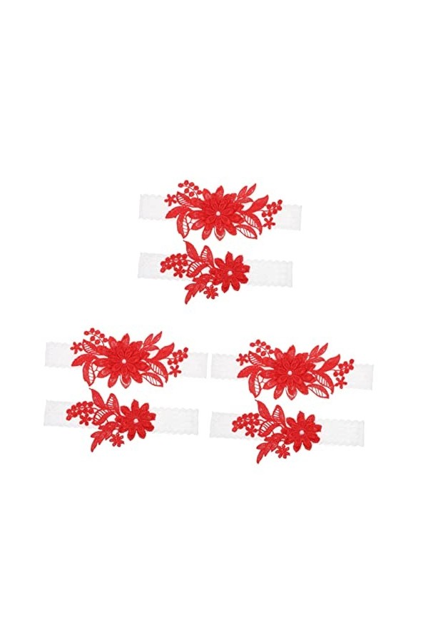 ifundom 3 Ensembles Anneau De Jambe Bague pour Femme Porte-Jarretelles De Mariage Jarretière De Mariée Extensible Anneau De J