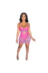 VUHF Sexy Two Morceau Set Femmes Jupe Clubwear Noir Sheer Mah Mulkon Mini Robe Ensembles Rafe Articles en Gros