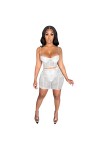 VUHF Sexy Two Morceau Set Femmes Jupe Clubwear Noir Sheer Mah Mulkon Mini Robe Ensembles Rafe Articles en Gros