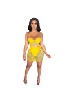 VUHF Sexy Two Morceau Set Femmes Jupe Clubwear Noir Sheer Mah Mulkon Mini Robe Ensembles Rafe Articles en Gros
