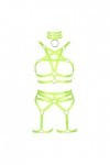 Harnais complet pour femme - Porte-jarretelles - Lingerie cage gothique punk pentagramme - Sangle de poitrine - Grande taille
