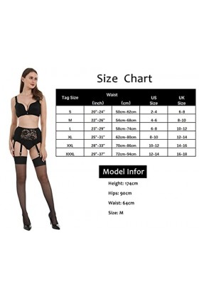 KLONKEE Porte-jarretelles sexy en dentelle avec 6 larges bretelles en métal pour femme porte-jarretelles vendu séparément de