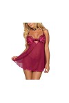 mdtep Sexy Sling Nightdress Dentelle Pyjamas Nouveaux sous-vêtements Sexy Confortables Jupon des Dames Color : Red, Size : X