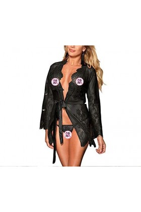 mdtep Sangle de Cardigan de Dentelle Sexy de sous-vêtements Confortable de Grande Taille Jupon des Dames Color : Black, Size