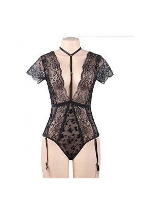 mdtep Grand Taille Dames sous-vêtements Confortables Sexy Dentelle Sexy Stitching Floral Couture à Travers Le Corps jarretièr