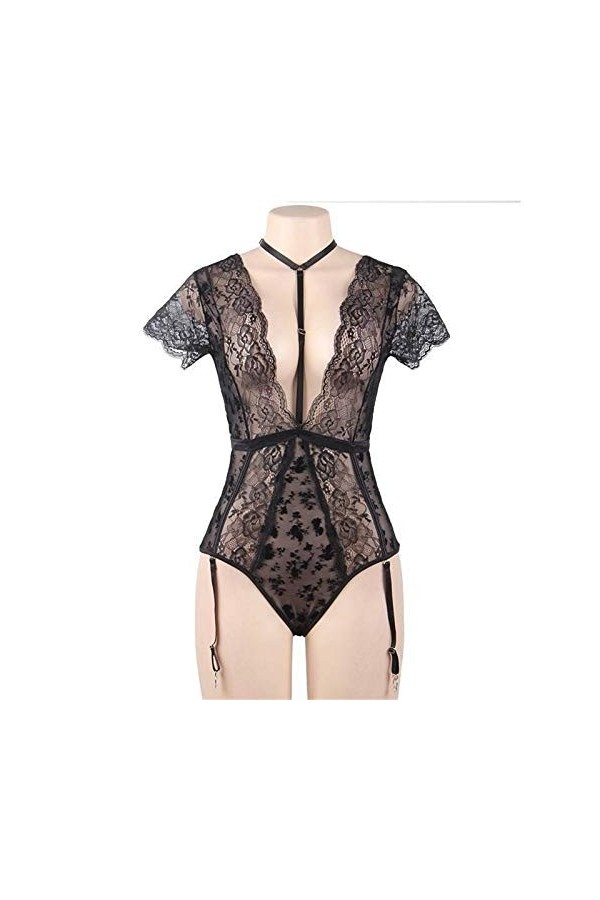 mdtep Grand Taille Dames sous-vêtements Confortables Sexy Dentelle Sexy Stitching Floral Couture à Travers Le Corps jarretièr