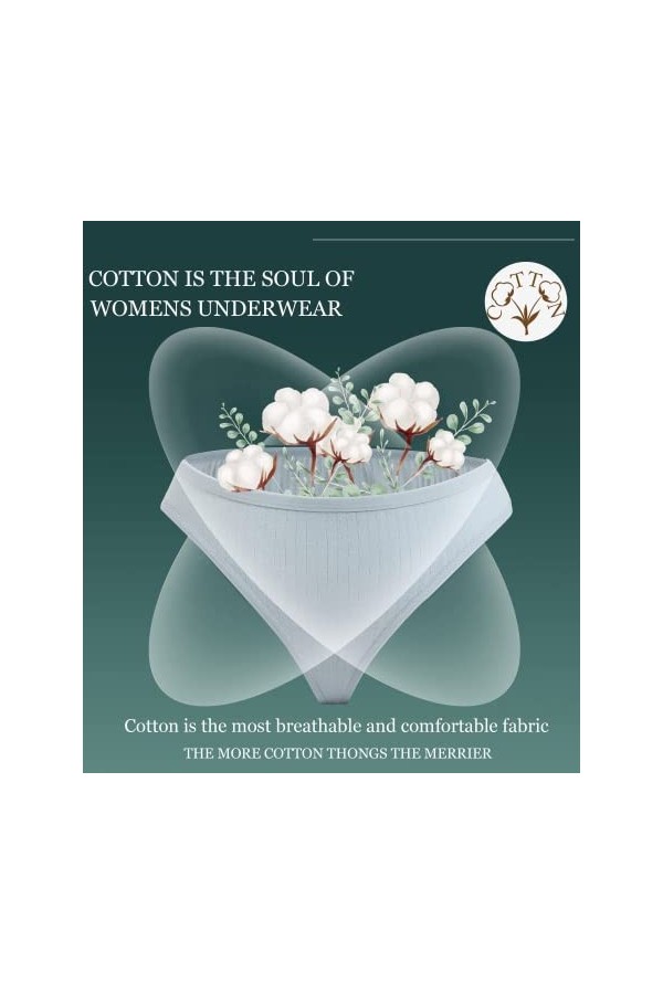 FINETOO String Coton Femme Tanga Sexy Chic Culotte Confortable Tanga Menstruelle Lingerie Erothique Lot de 10 S-XL