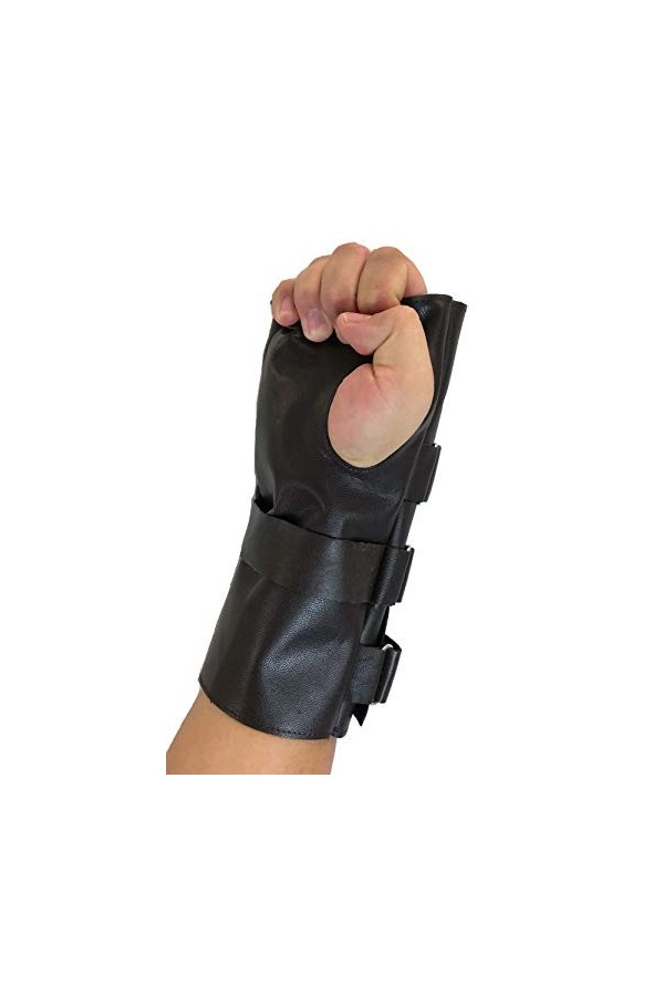 thecostumebase Bane Glove Tdkr Costume Protecteur De Poignet Peau De Mouton Marron