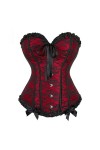 Niiyyjj Corset sexy pour femme avec baleines élastiques en dentelle, Rouge, Medium