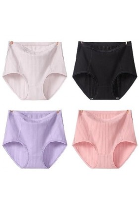 Sous-vêtement court for femme Culotte extensible en coton confortable Culotte extensible Sous-vêtement taille moyenne Culotte