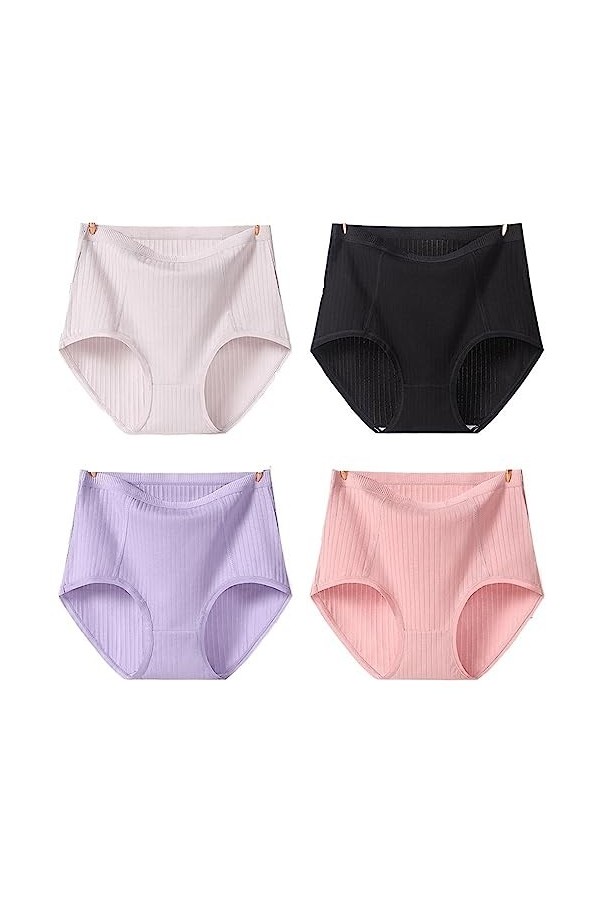 Sous-vêtement court for femme Culotte extensible en coton confortable Culotte extensible Sous-vêtement taille moyenne Culotte