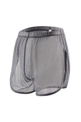 Boxer sexy en maille transparente pour homme - Stretch et respirant - Doux et ample, Lot de 1 - Gris 8382 , XXL