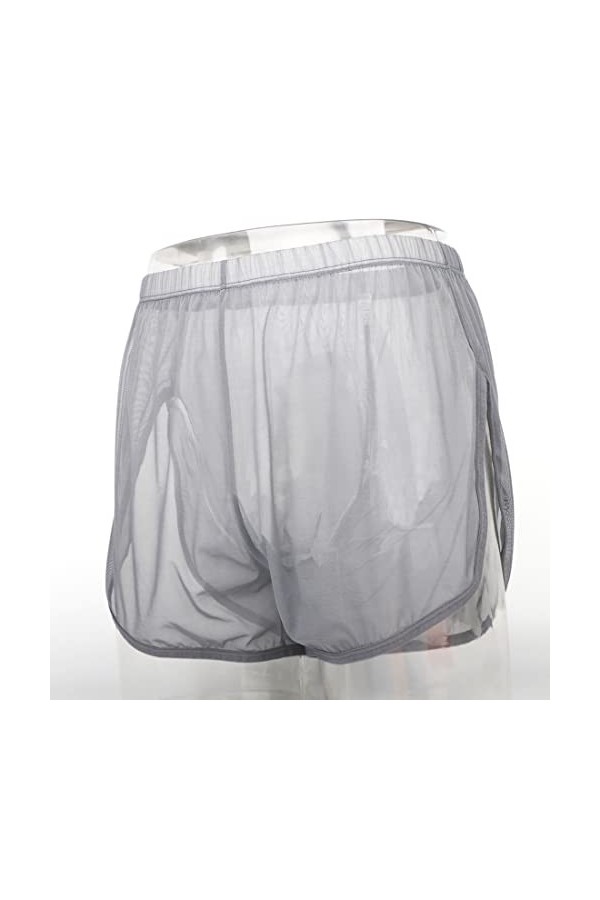 Boxer sexy en maille transparente pour homme - Stretch et respirant - Doux et ample, Lot de 1 - Gris 8382 , XXL