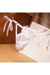 Culotte sexy en dentelle pour femme - Dos en T - Taille basse - Culotte sexy sans couture couleur : blanc, taille : taille u