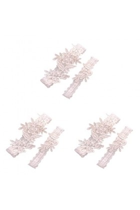 SOIMISS 3 Paires Porte-Jarretelles De Mariage La Mariée Jarretière Blanche Fleurs