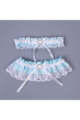 NC Jarretière de Mariage en Dentelle Florale, Accessoires de Robe de mariée, Anneau de Jambe Sexy jarretière-Bleu B, jarretiè